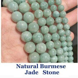 Natural Burmese Jades Stone. 15" strand
